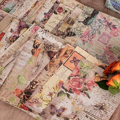 100pcs Retro Literary Lightweight Paper Journal Book Decoration Material Paper