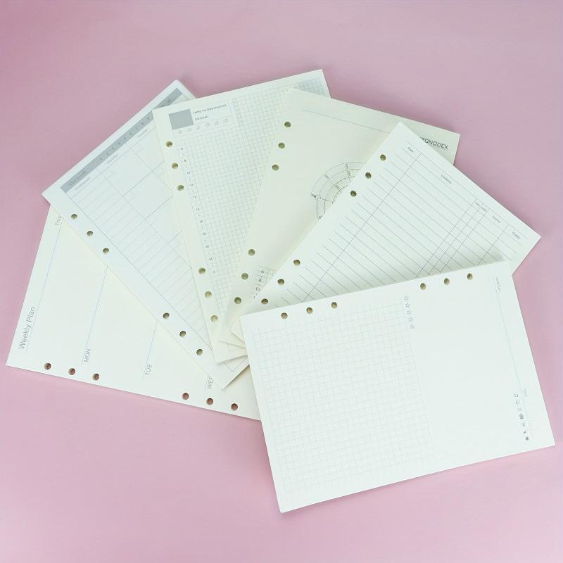 1pc A5 45pg Loose Leaf Book Inner Pages 6 Hole Refill