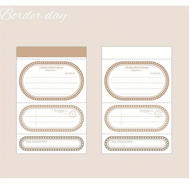50pcs Pack Special Paper Border Memo Book Small Series Hand Ledger Decoration