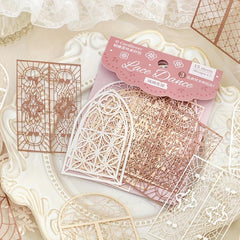15 Sheets Hollow Lace Material Package Lace Dance Series Retro Lace Collage