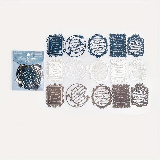 15 Sheets Hollow Lace Material Package Lace Dance Series Retro Lace Collage