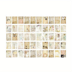 100pcs Paper Book Wind Transfer Flower Letter Retro Diary Decoration