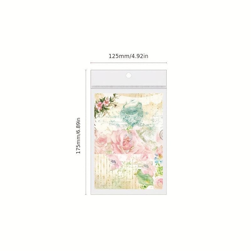 100pcs Paper Book Wind Transfer Flower Letter Retro Diary Decoration