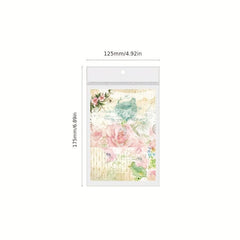 100pcs Paper Book Wind Transfer Flower Letter Retro Diary Decoration
