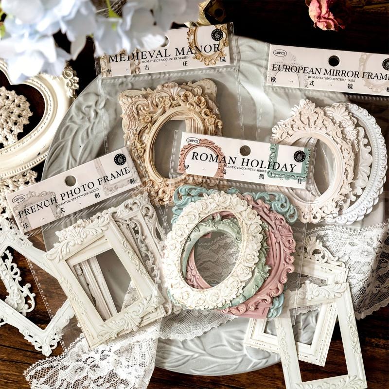 Romantic Encounter Retro Frame Collage Card 10 Sheets Pack
