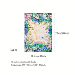 50pcs Alice Series Double-sided Material Photo Book Retro Diary