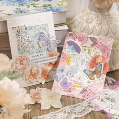 100 Sheets Vintage Floral Paper for Scrapbooking