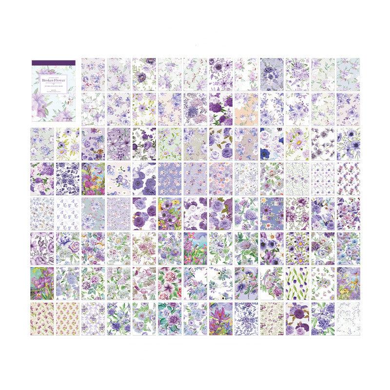 100 Sheets Vintage Floral Paper for Scrapbooking