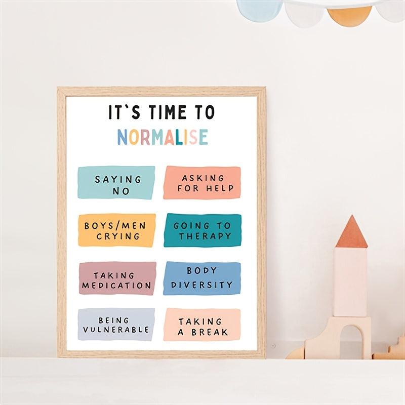 Normalize Therapy Poster for Men's Mental Health - 20x32 Inches - Unframed