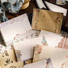 River Series Sticky Note Book Antique Style Charred Calligraphy & Painting