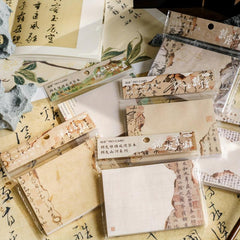 River Series Sticky Note Book Antique Style Charred Calligraphy & Painting