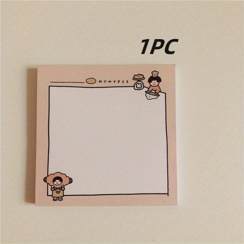 Cute Bread Notepad 50 Sheets Portable Stationery
