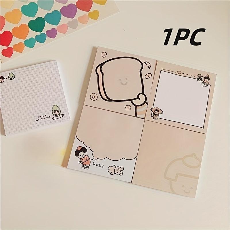 Cute Bread Notepad 50 Sheets Portable Stationery
