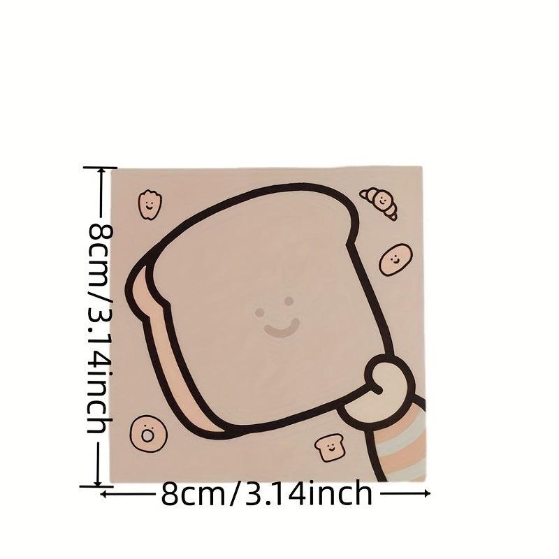 Cute Bread Notepad 50 Sheets Portable Stationery