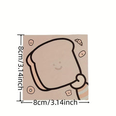 Cute Bread Notepad 50 Sheets Portable Stationery