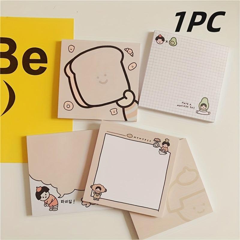Cute Bread Notepad 50 Sheets Portable Stationery