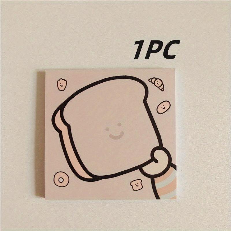 Cute Bread Notepad 50 Sheets Portable Stationery