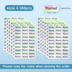 Custom Waterproof Name Stickers Transparent 60-120-360pcs