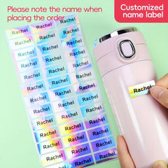 Custom Waterproof Name Stickers Transparent 60-120-360pcs