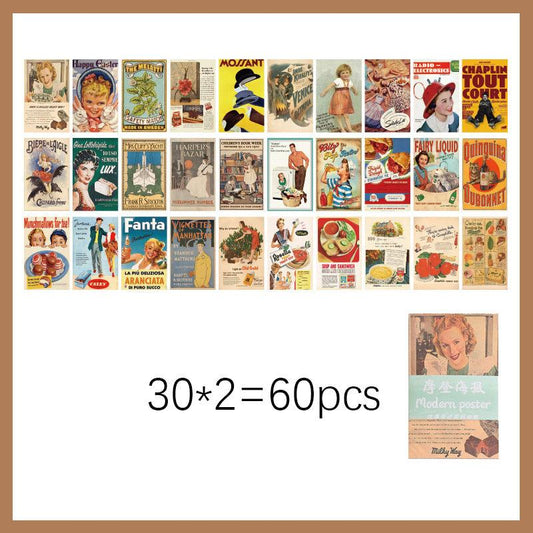 60pcs Vintage Hand Account Decorative Paper Pack DIY Scrapbooking Album Craft