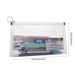 8pcs A6 Size Polyethylene Zipper Envelope File Bag, 4 Colors Combo