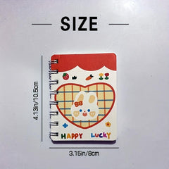 1pc 80 Sheets Small Notepad Notebook Funny Cartoon Book With Lines