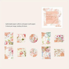 30PCS Stamp Series Collage Material Package with Hemp Rope