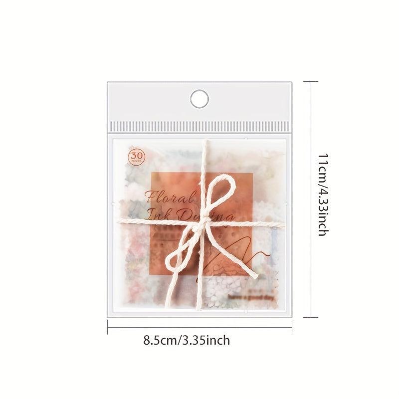 30PCS Stamp Series Collage Material Package with Hemp Rope