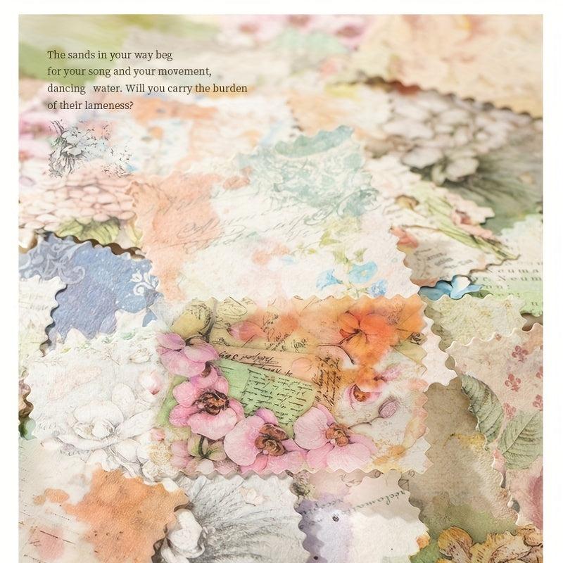 30PCS Stamp Series Collage Material Package with Hemp Rope