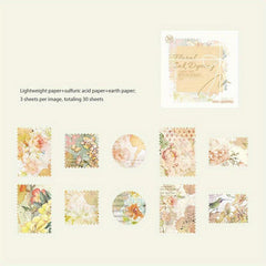 30PCS Stamp Series Collage Material Package with Hemp Rope