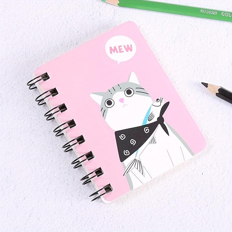 A7 Cartoon Cat Spiral Memo Pad 80 Sheets