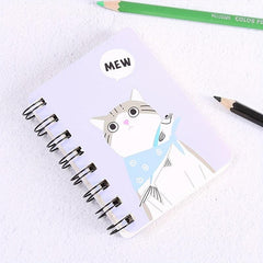A7 Cartoon Cat Spiral Memo Pad 80 Sheets