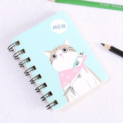 A7 Cartoon Cat Spiral Memo Pad 80 Sheets