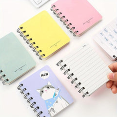 A7 Cartoon Cat Spiral Memo Pad 80 Sheets