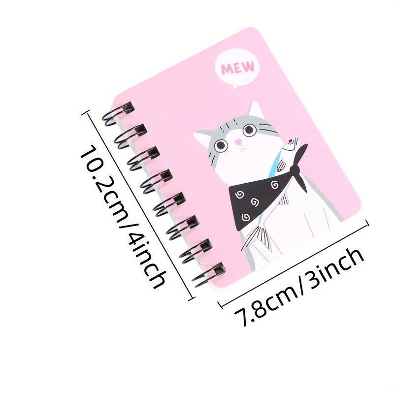 A7 Cartoon Cat Spiral Memo Pad 80 Sheets