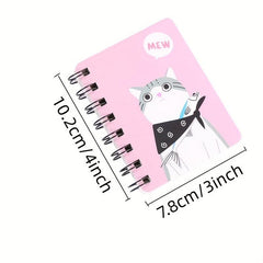 A7 Cartoon Cat Spiral Memo Pad 80 Sheets