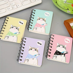 A7 Cartoon Cat Spiral Memo Pad 80 Sheets