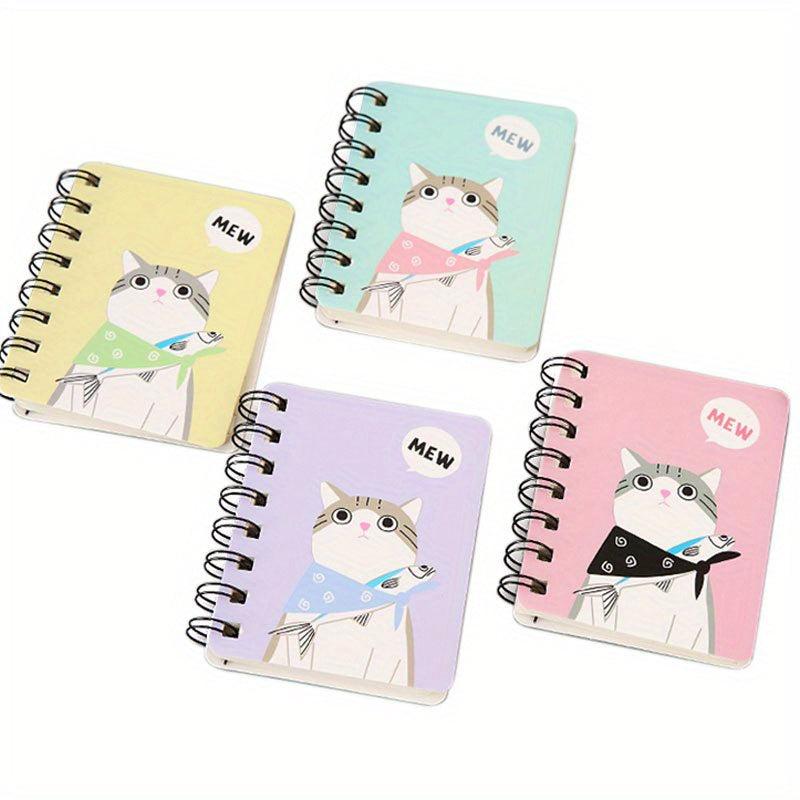 A7 Cartoon Cat Spiral Memo Pad 80 Sheets