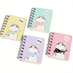 A7 Cartoon Cat Spiral Memo Pad 80 Sheets