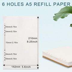 A5 Filler Paper 80 Pages Blank 6-Hole Punched
