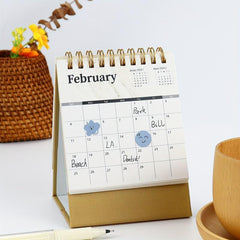 Mini Marble Pattern Desk Calendar 6 12 for Office and School