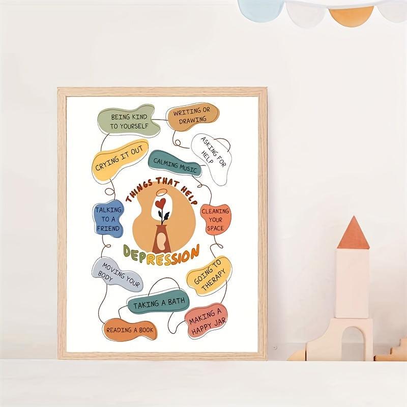 Mental Health Wall Decor Classroom School Counselor Supplies Art Print