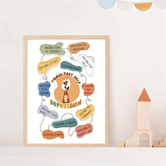 Mental Health Wall Decor Classroom School Counselor Supplies Art Print
