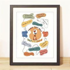 Mental Health Wall Decor Classroom School Counselor Supplies Art Print