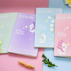 Cartoon Character A5 Car Line Notebook Set of 4 Soft Surface Writing Books