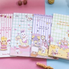 Cartoon Character A5 Car Line Notebook Set of 4 Soft Surface Writing Books