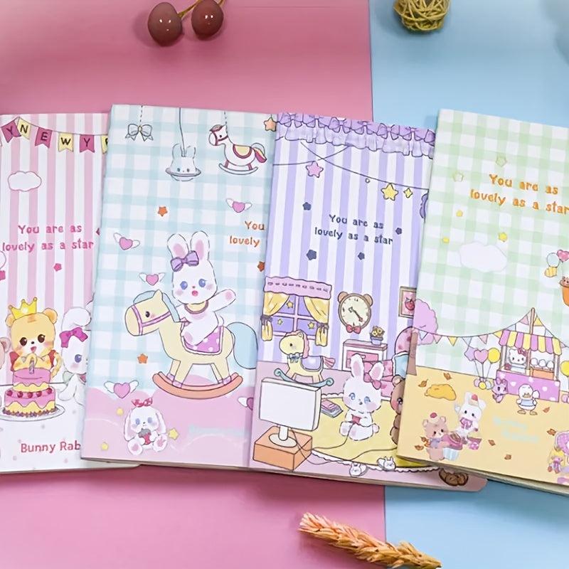 Cartoon Character A5 Car Line Notebook Set of 4 Soft Surface Writing Books