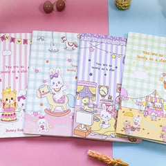 Cartoon Character A5 Car Line Notebook Set of 4 Soft Surface Writing Books