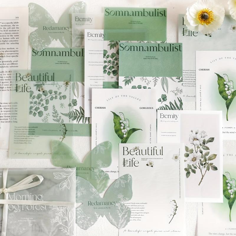 Romantic Plants & Flowers Gift Wrapping Paper, 15 Pieces