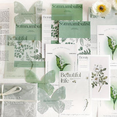Romantic Plants & Flowers Gift Wrapping Paper, 15 Pieces